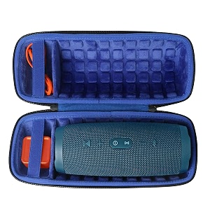 co2crea hard travel case for jbl charge 4 waterproof bluetooth speaker outside black and inside royal blue