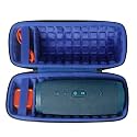 co2crea Hard Travel Case for JBL Charge 4 Waterproof Bluetooth Speaker (Outside Black and Inside Royal Blue)