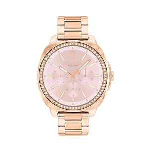 Coach Kitt Qtz Multifunction Blush Tonneau Dial