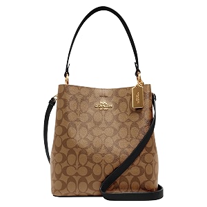 Coach Town Bucket Bag Khaki Black Multi