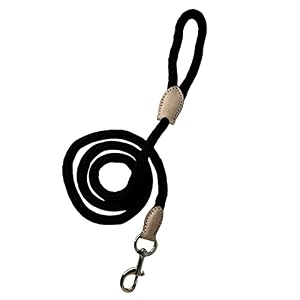 coal black twisted rope leash for dog 178 cm