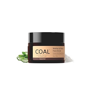 coal clean beauty mother of pearl face scrub with pearl powder amp aloe vera  exfoliates removes dead skin amp renews  for men  all skin types  50g