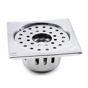 coats anti-cockroach drain strainer jali  pack of 2  with hole square 304-grade stainless steel  5 inch  floor drainer with cockroach trap for floor bathroom kitchen wash basin