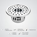 COATS Anti-Cockroach Drain Strainer Jali | Pack of 2 | with Hole Floor (Round) 304-Grade Stainless Steel | 5 inch | Floor Drainer with Cockroach Trap for Bathroom, Kitchen