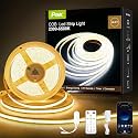 COB LED Strip Lights 16.4ft, Dimmable White CCT Tunable 2300K-6500K, DC 24V High Lumen Cuttable LED Tape Light, 3040 LED 36W CRI 90, APP Remote Control, Music Mode, For Home DIY, Living Room, Bedroom