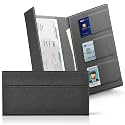 CoBak Leather Car Registration and Insurance Holder with Magnetic Compartment - Vehicle Glove Box Organizer for Driver License, Cards, Emergency Cash - Auto Truck Accessories Case, Cloth Black