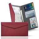 CoBak Leather Car Registration and Insurance Holder with Magnetic Compartment - Vehicle Glove Box Organizer for Driver License, Cards, Emergency Cash - Auto Truck Accessories Case, Wine Red