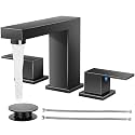 Cobbe Bathroom Faucet 3 Hole, Matte Black Bathroom Sink Faucet Widespread