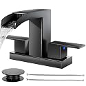 Cobbe Waterfall Bathroom Faucet, Matte Black 4 Inch Centerset 2 or 3 Hole
