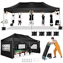 COBIZI 10x20 Heavy Duty Pop up Canopy Tent with Sidewalls Commercial Canopy