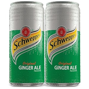 coca-cola schweppes ginger ale can 300ml pack of 2