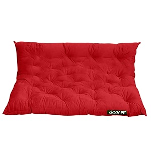 nextgo tufted 3 seater floor sofa garden balcony outdoor patio shoe bench sitting low back cushion ruby red size l 150 x w 98 x h 10 cm