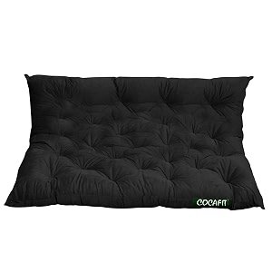 coca industries nextgo tufted 3 seater floor sofa garden balcony outdoor patio shoe bench sitting low back cushion jet black size l 150 x w 98 x h 10 cm