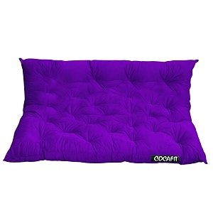 nextgo tufted 3 seater floor sofa garden balcony outdoor patio shoe bench sitting low back cushion dark purple size l 150 x w 98 x h 10 cm