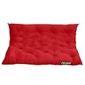 NEXTGO Tufted 3 Seater Floor Sofa Garden Balcony Outdoor Patio Shoe Bench Sitting Low Back Cushion (Ruby red, Size L 150 X W 98 X H 10 CM)