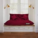 NEXTGO Tufted 2 Seater Floor Sofa Garden Balcony Outdoor Patio Shoe Bench Sitting Low Back Cushion (Indian Maroon, Size L 122 X W 98 X H 10 CM)