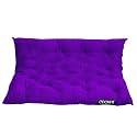 NEXTGO Tufted 3 Seater Floor Sofa Garden Balcony Outdoor Patio Shoe Bench Sitting Low Back Cushion (Dark Purple, Size L 150 X W 98 X H 10 CM)