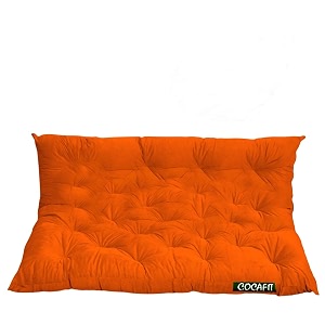 nextgo tufted 3 seater floor sofa garden balcony outdoor patio shoe bench sitting low back cushion bhagava orange size l 150 x w 98 x h 10 cm