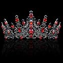 COCIDE Black & Red Crowns for Women Gothic Tiaras for Women Queen of Hearts Crown Accessories Costume Halloween Cosplay Princess Birthday Pageant Bride Headpieces