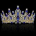 COCIDE Blue Crowns fpr Women Blue Tiaras for Women Royal Crown Hair Accessories Princess Halloween Cosplay Birthday Pageant Bride Headpieces Wedding Bridal