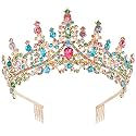 COCIDE Crowns for Women Tiaras for Women Colorful Crystal Rhinestones Queen Crown for Birthday Party Decorations Wedding Bridal Costume Cosplay Accessories