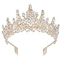 COCIDE Gold Crowns for Women Tiaras Girls Golden Crystal Rhinestones Queen Crown Princess Tiara Party Wedding Bridal Halloween Costume Cosplay Bridesmaids Accessories, one size, AB Gold, Comb type