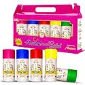 Cock Brand Herbal Gold Gulal – Pack of 5 (300G) | Organic Herbal Gulal for Holi Corn Starch Powder | Non-Toxic Holi Colours | Easy to Remove and Washable | Smooth on Skin
