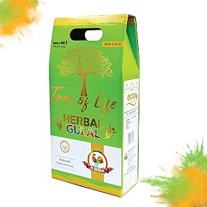 cock brand pure holi gulal colour - tree of life gulal combo pack  corn starch powder  holi colours organic powder - non toxic - eco friendly - easy to remove color pack of 6 70g each