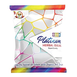 cock brand pure holi gulal colour - yellow  platinum gulal  corn starch powder  holi colours organic powder - non toxic - eco friendly - easy to remove color pack of 4 50g each