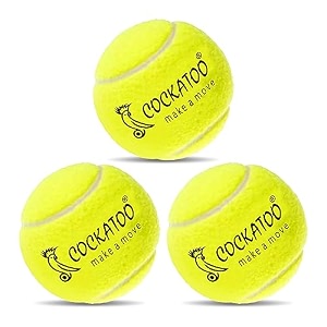 cockatoo rubber cricket tennis ball construction of tennis ball for cricket for optimal performancesuitable for all skill levels 90 gr per ball-pack of 3-yellow