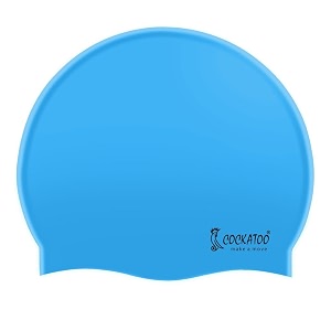 cockatoo sc01 rubber swimming cap for adults swimming cap for men amp women skyblue