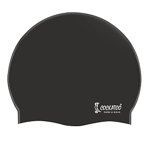cockatoo sc01 rubber swimming cap for adults swimming cap for men amp women black