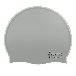 cockatoo sc01 rubber swimming cap for adults swimming cap for men amp women grey