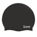 Cockatoo SC01 Rubber Swimming Cap for Adults, Swimming Cap for Men &amp; Women, Black
