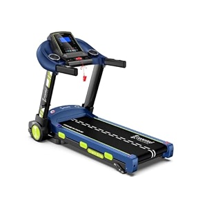 cockatoo track elite1 4hp peak dc motorized treadmill for home with 3 level manual incline max speed 14 kmhr diy installation - blue
