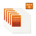 Cockle Canvas Board for Painting 5x5 Inch Pack of 5 Cotton Fine Grain Board Canvas (Set of 5)