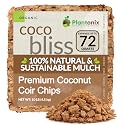 Coco Chips Mulch Brick (10lbs) - 100% Organic Mulch Medium for Garden Beds, Landscaping, & Outdoor Plants - Compressed Coconut Husk Chips - Retains Moisture in Potting Soil & Containers