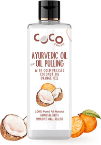 coco crush ayurvedic coconut oil for oil pulling cold-pressed  virgin  citrus flavour - coconut oil orange oil