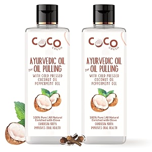coco crush ayurvedic coconut oil pulling blend with virgin coconut oil peppermint oil amp clove oil  cold-pressed amp virgin  oral care for fresh breath amp healthy gums teeth 400ml 2  200ml