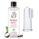 Coco Crush Natural Liquid Pet Toothpaste & Finger Toothbrush|Clove,Peppermint,& Cinnamon Flavour|Fights Plaque & Tartar|Ingestion Safe,for Dogs,Cats,Puppies,Kittens (50Ml) - Manual,Adult,Kid,1 Count