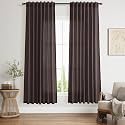 Cocoa Coffee Linen Curtains 72 Inch Long