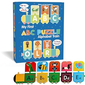 giant 8 feet alphabet floor puzzle for kids 3-5 years  52-piece abc learning puzzle with animals  educational preschool toy  cocomoco kids