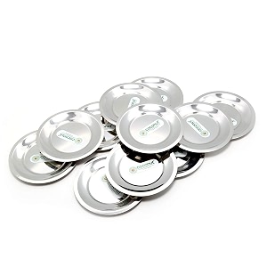 coconut glass lid set of 12  stainless steel ciba lids  small cup amp mug covers  tea cup lids  round steel coasters  kitchen lid set 10 cm