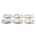 Coconut Glass Lid Set of 12 | Stainless Steel Ciba Lids | Small Cup &amp; Mug Covers | Tea Cup Lids | Round Steel Coasters | Kitchen Lid Set 9.3 cm