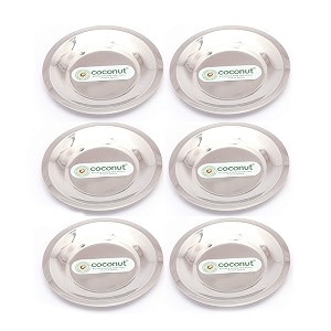 coconut glass lid set of 6  stainless steel ciba lids  small cup amp mug covers  tea cup lids  round steel coasters  kitchen lid set 10 cm