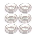 Coconut Glass Lid Set of 6 | Stainless Steel Ciba Lids | Small Cup &amp; Mug Covers | Tea Cup Lids | Round Steel Coasters | Kitchen Lid Set 10 cm