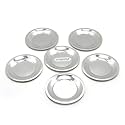 Coconut Glass Lid Set of 6 | Stainless Steel Ciba Lids | Small Cup & Mug Covers | Tea Cup Lids | Round Steel Coasters | Kitchen Lid Set 10.5 cm