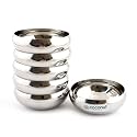 coconut Stainless Steel – Heavy-Duty Metal Bowls for Salads, Pasta, Snacks, Side Dishes | Mirror Finish, BPA-Free | Rust Resistant Bowls for Serving Food | Set of 6 | 150 ml Each