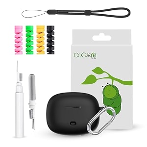 silicone case cover for boatt nirvana ion anc  pro with cleaner kit lanyard amp 4 pcs cable protectors black
