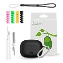 Silicone Case Cover for Boatt Nirvana Ion ANC | Pro with Cleaner Kit, Lanyard & 4 Pcs Cable Protectors (Black)